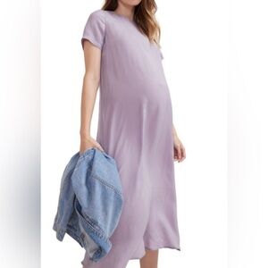Hatch The James Midi Dress in Lilac Short Sleeve Crewneck Size 1/Small